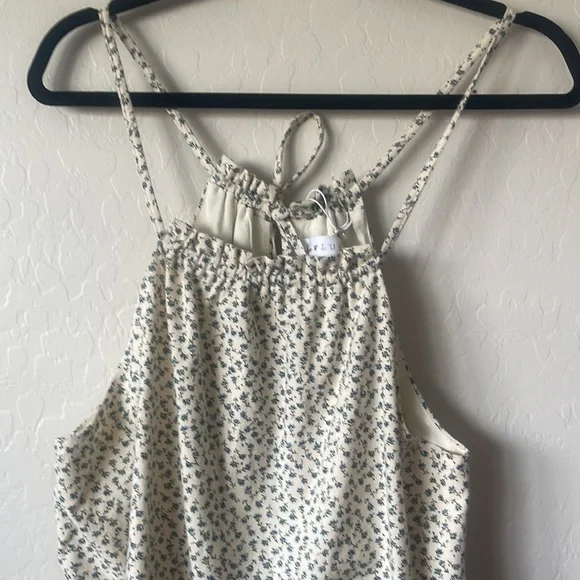 LULU’S x LUSH Fondest of Feelings Cream Floral Print Tiered Mini Dress Sz S - Picture 7 of 15